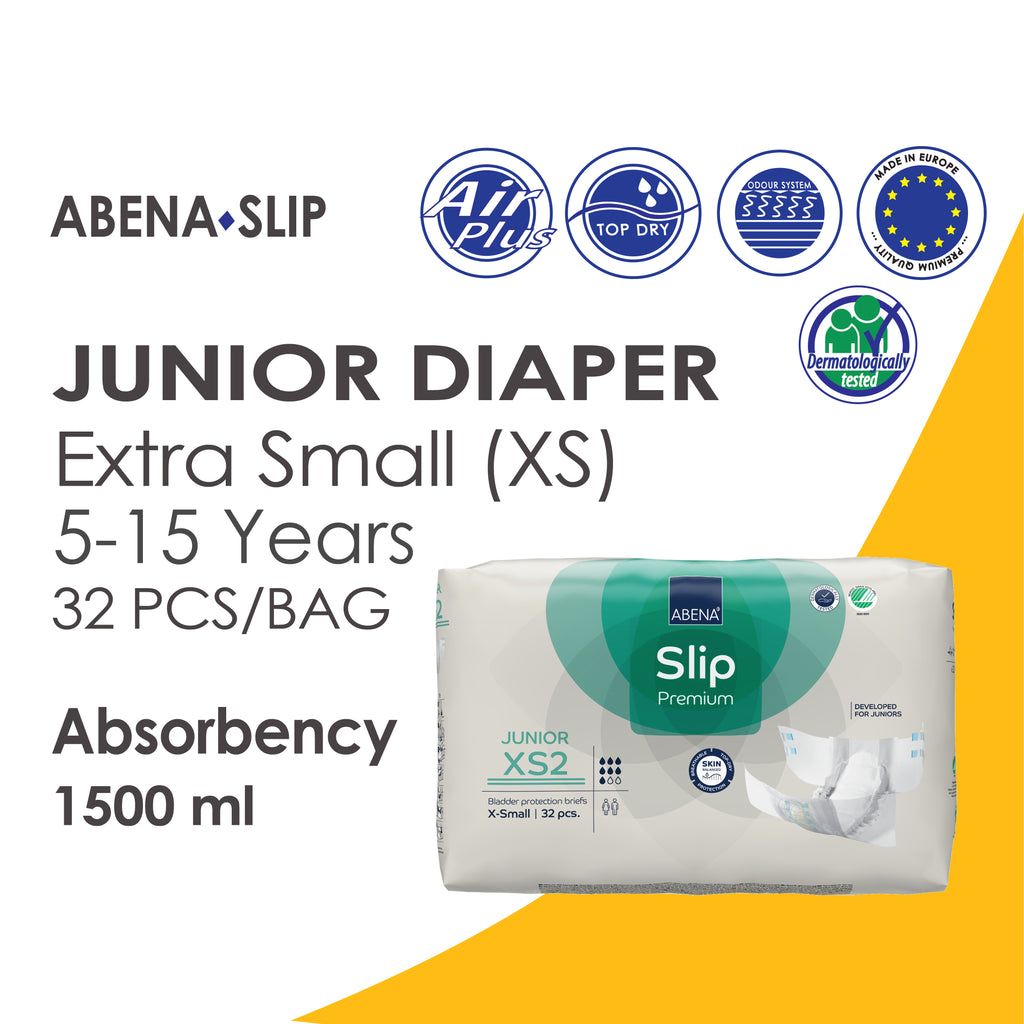 Abena Slip JUNIOR (Age 5-15 Years) Diaper Extra Small (XS) 32 Pcs.