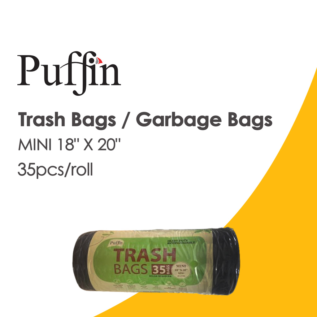 Puffin Trash Bags / Garbage Bags MINI 18" X 20"- 35pcs/roll