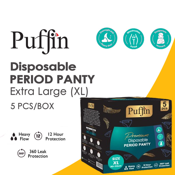 Puffin Disposable Period Panty Extra Large (XL), 5 Pcs