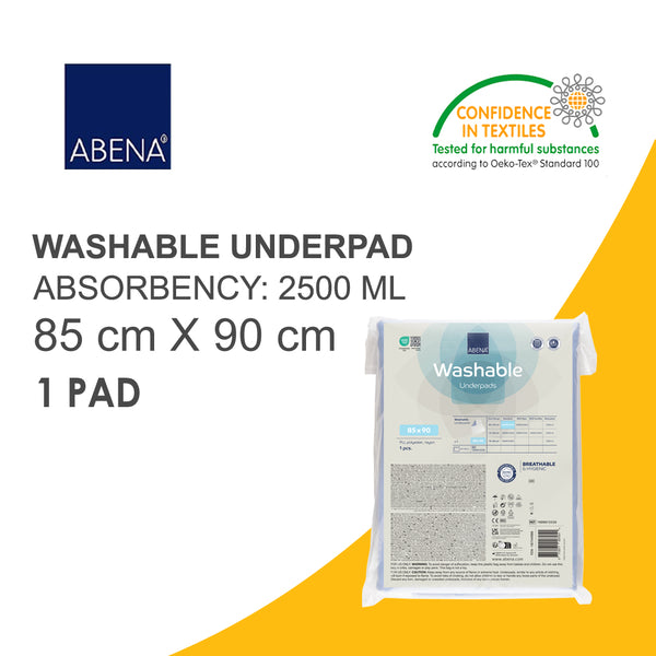 Abena Washable Underpad 85x90 cm ~ Heavy Absorbency Reusable Bedwetting Incontinence Pads for Kids, Adults, Elderly, and Pets - Waterproof Protective Pad for Bed, Couch, Sofa, Floor