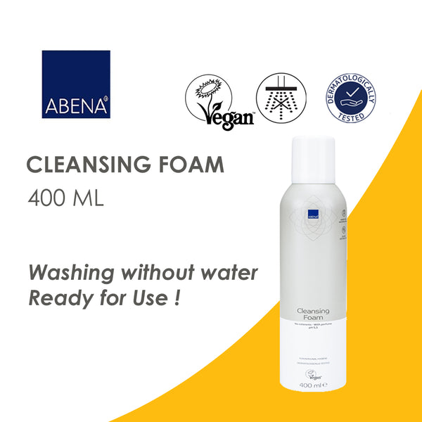 Abena Cleansing Foam 400 ml - Washing without Water, Ready for Use, 4-in-1 (Clean, Rinse, Dry, Protect)