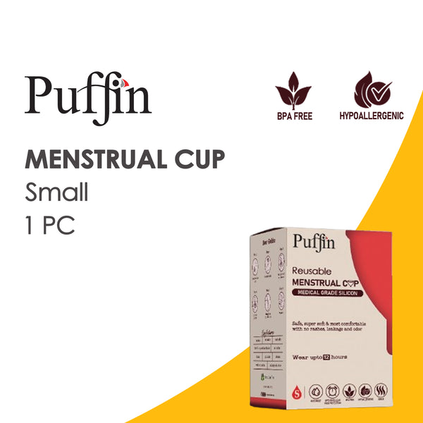 Menstrual Cup: Image of a menstrual cup displayed on a colorful background, emphasizing its ergonomic design.

