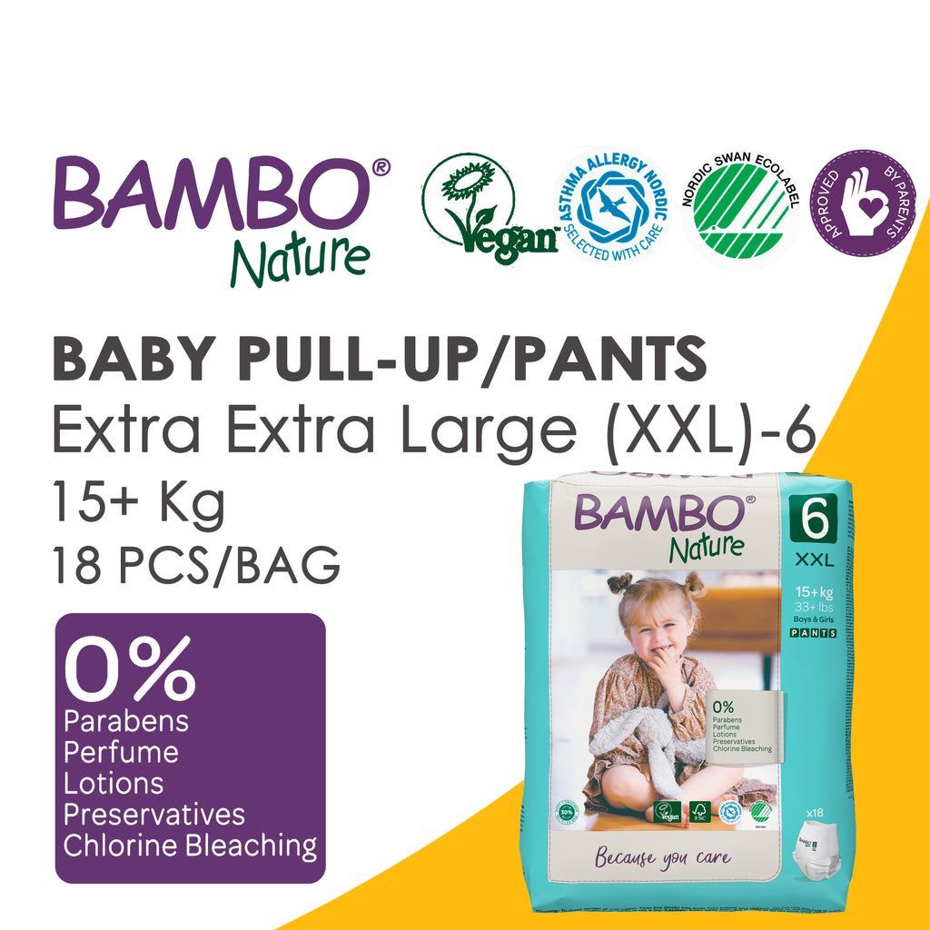 Bambo Nature Pants Size 6 compared to canbebe pants size 5