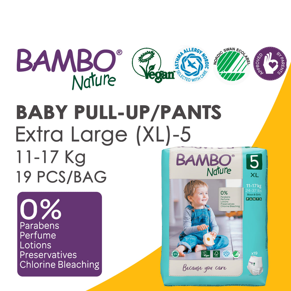 Bambo Nature Pants Size 5 compared to pampers pants size 6