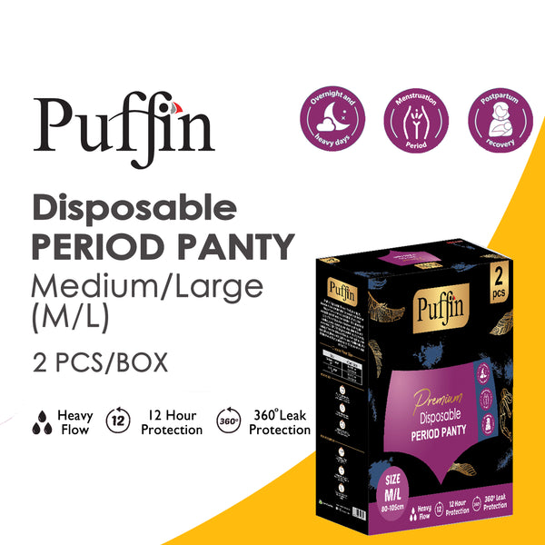 Puffin period panties Medium-Large (M/L)