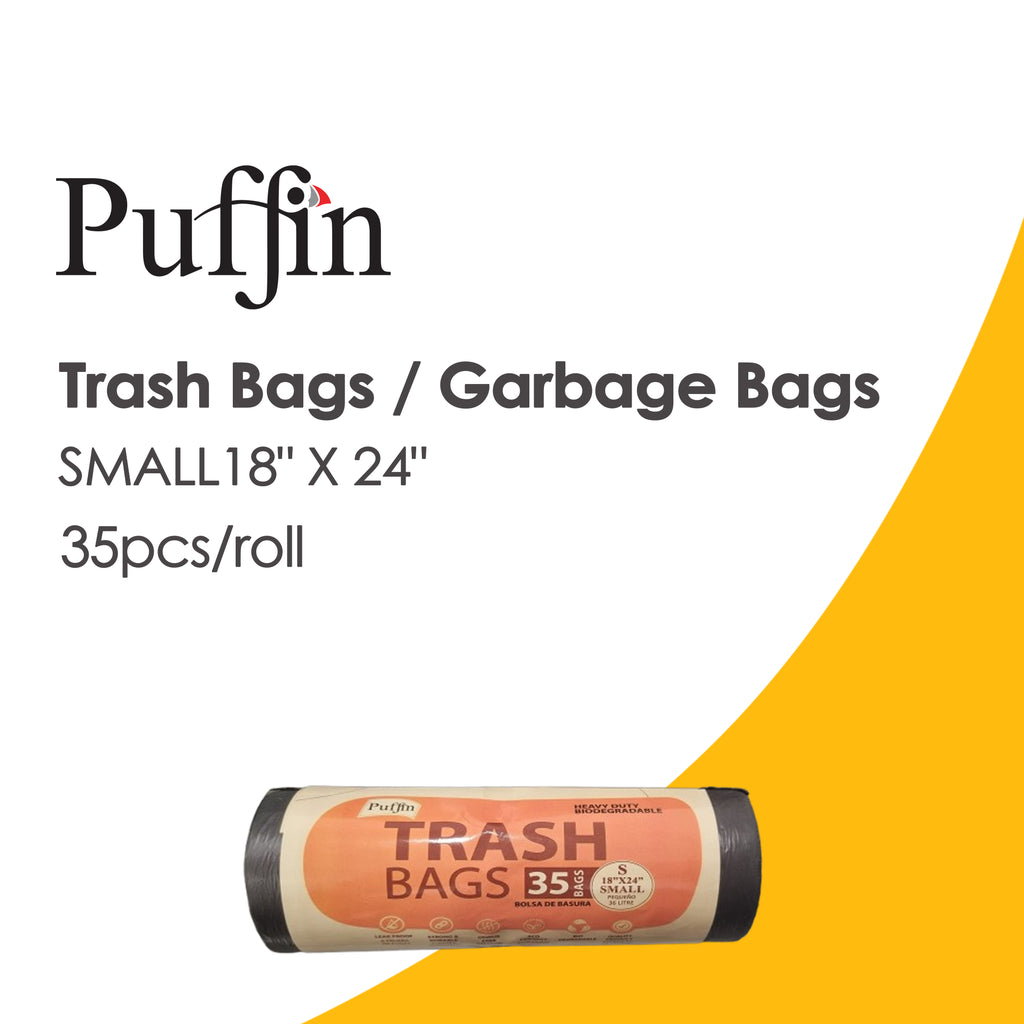 Puffin Trash Bags / Garbage Bags  SMALL 18" X 24" - 35pcs/roll