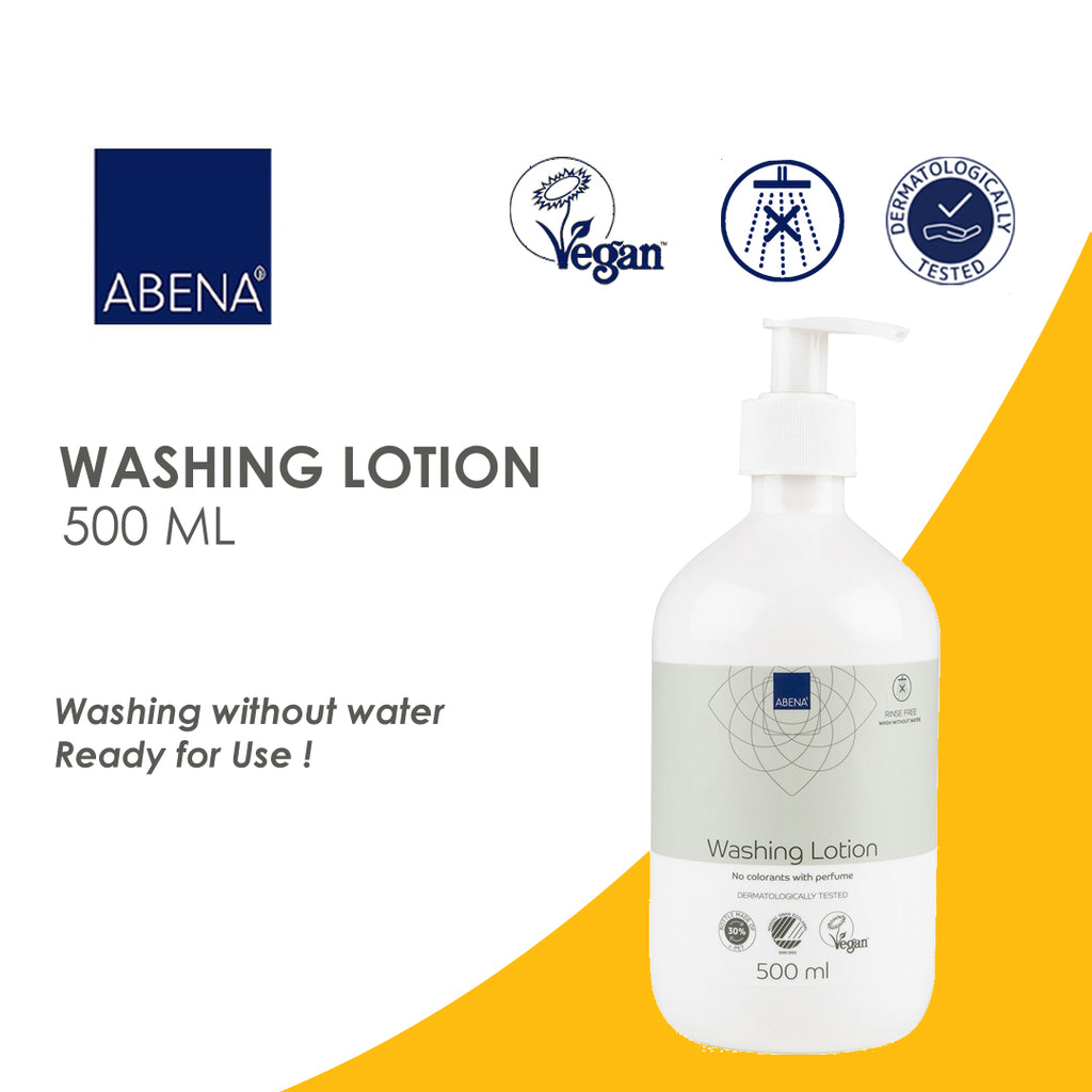 Abena Washing Lotion 500 ml - Washing without Water, Ready for Use, 4-in-1 (Clean, Rinse, Dry, Protect)