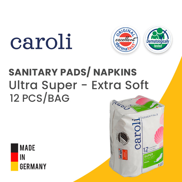 Caroli ULTRA SUPER Sanitary Pads featured with Butterfly ultra thin pads for discretion.