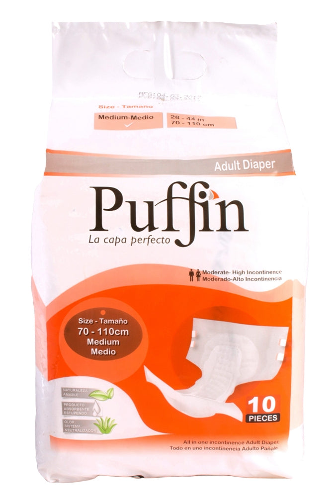 The Puffin Adult Diaper Medium (M) 10 Pcs provide a tailored fit, with features same as canped diapers, smartcare diapers, senior adult diapers and senior diapers