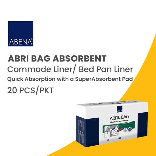 Abena Abri Bag Absorbent Commode Liner / Bedpan Liner (Poo + Pee Potty Liners) Pack of 20 Pcs