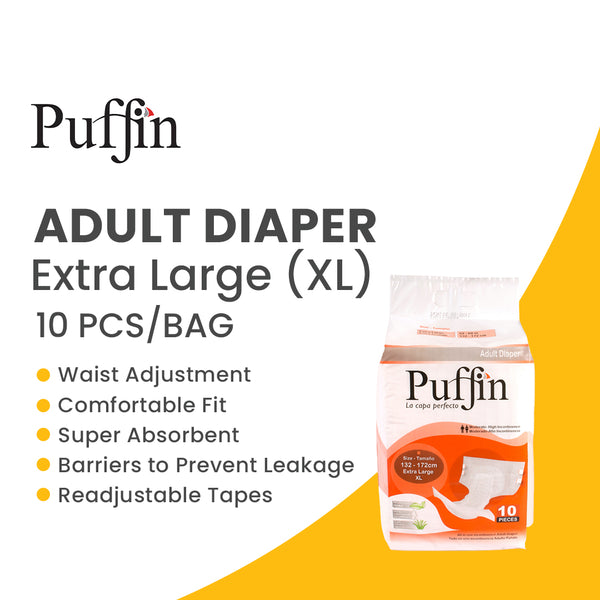 Puffin Adult Diaper Extra Large (XL) 10 Pcs